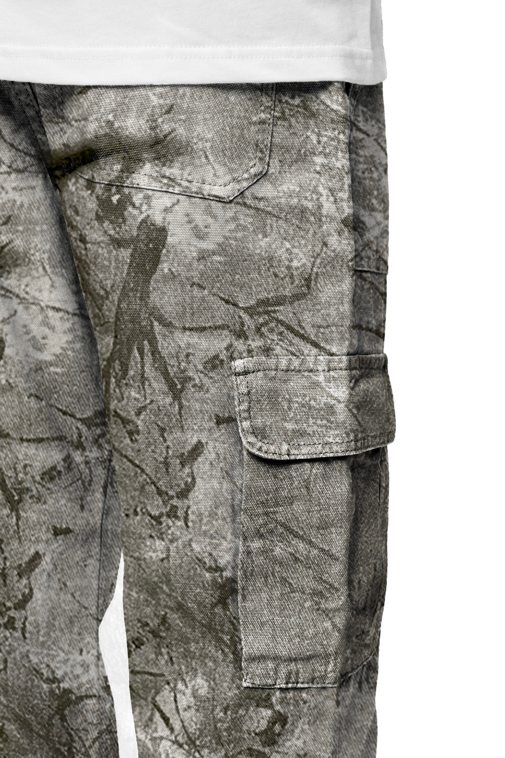 TETRA AOP CARGO PANTS - OLIVE