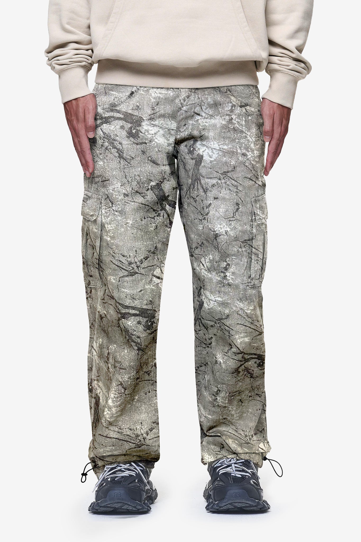 TETRA AOP CARGO PANTS - OLIVE