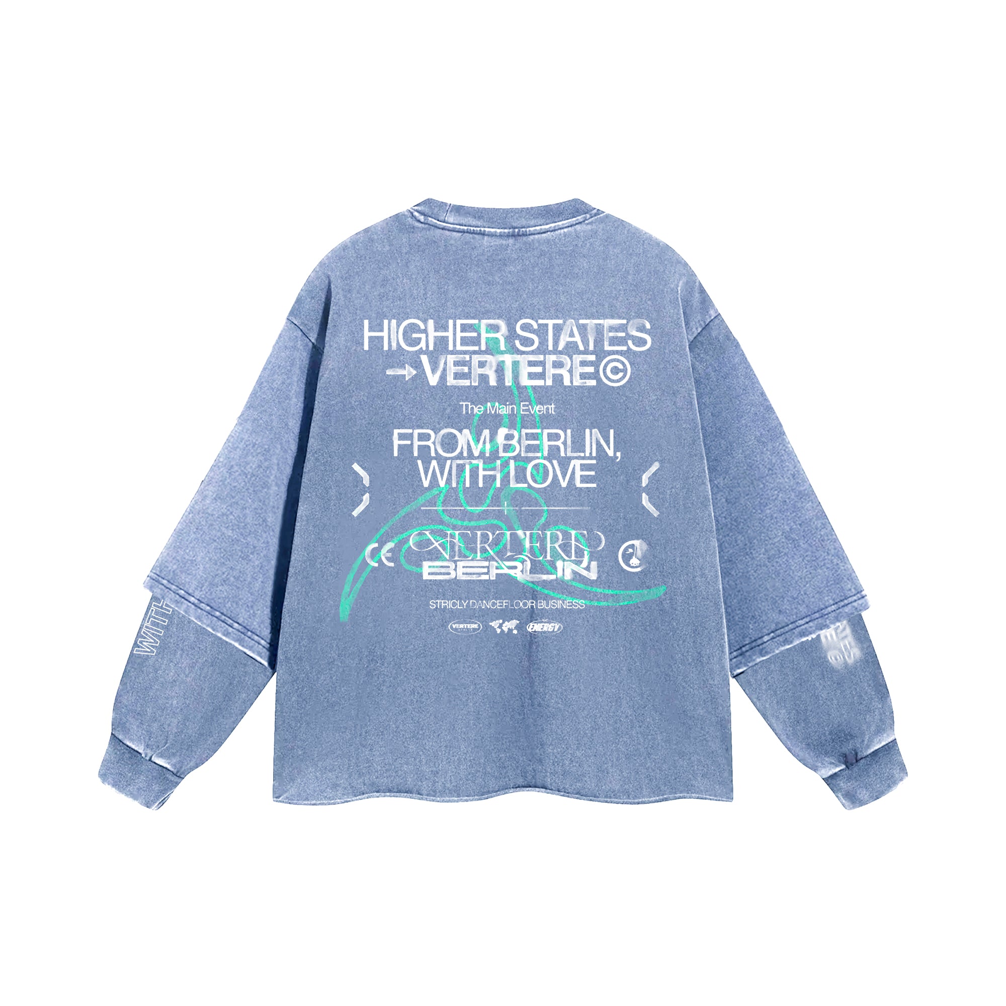 HIGHER STATES TWO SLEEVE SWEATER - WASHED GREY