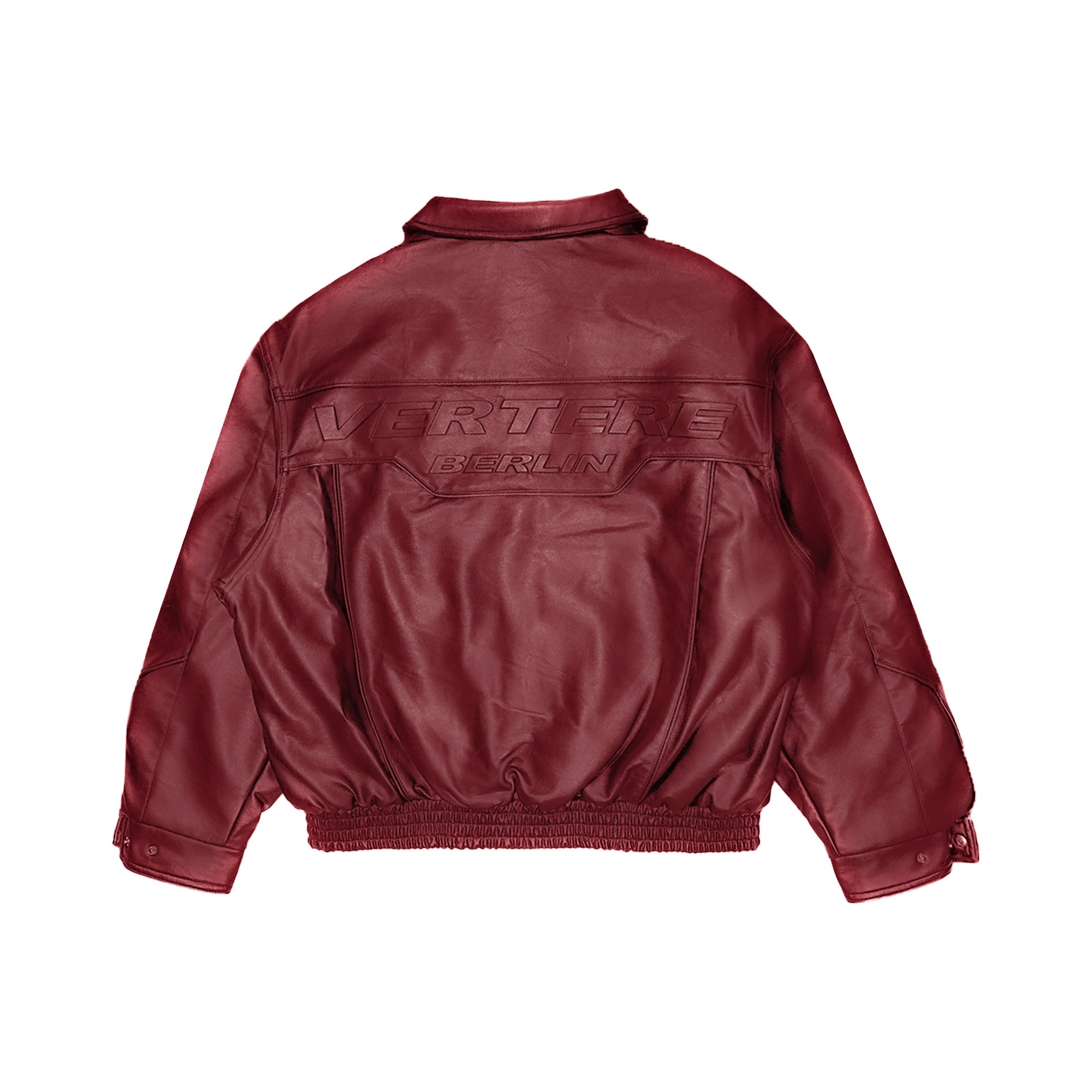 RACING LEATHER JACKET - BURGUNDY