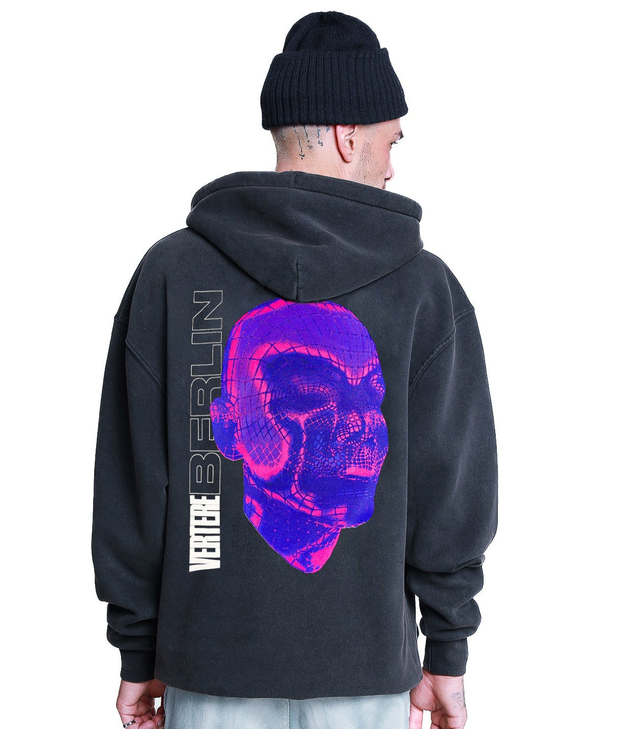 GRID HOODIE - WASHED BLACK