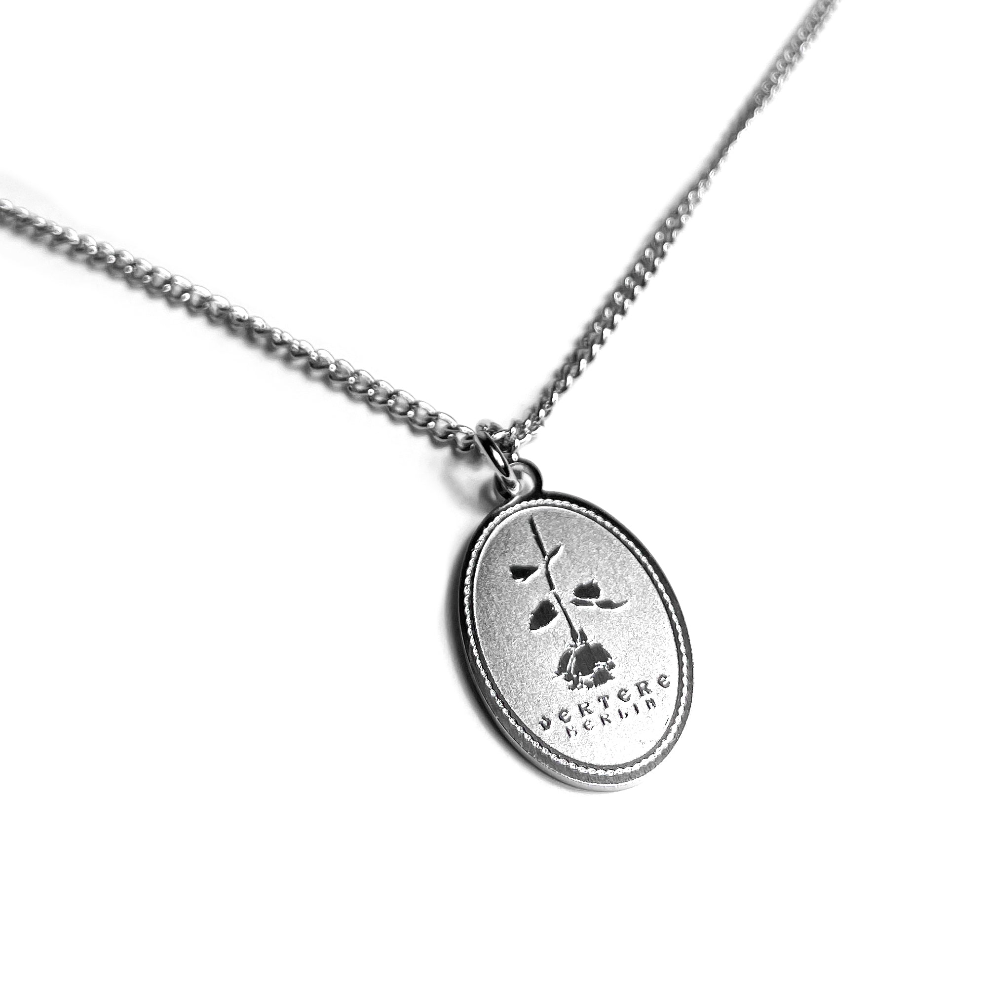 ROSE PENDANT NECKLACE - SILVER
